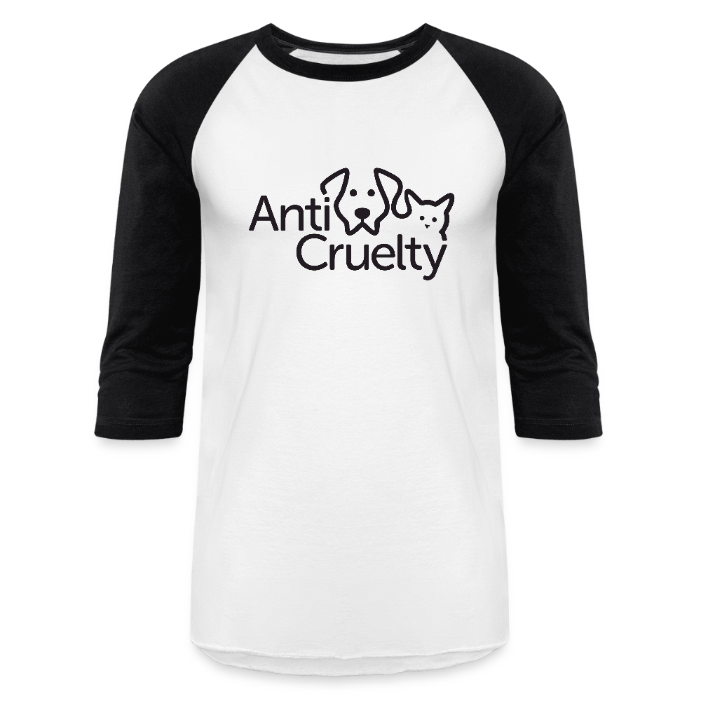 Anti-Cruelty Baseball T-Shirt - white/black