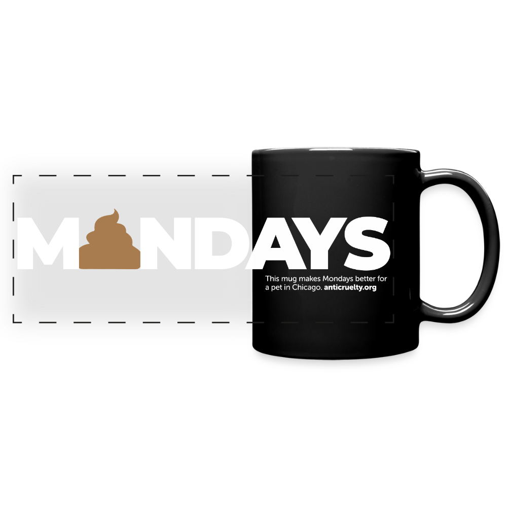 "Mondays" Panoramic Mug - black