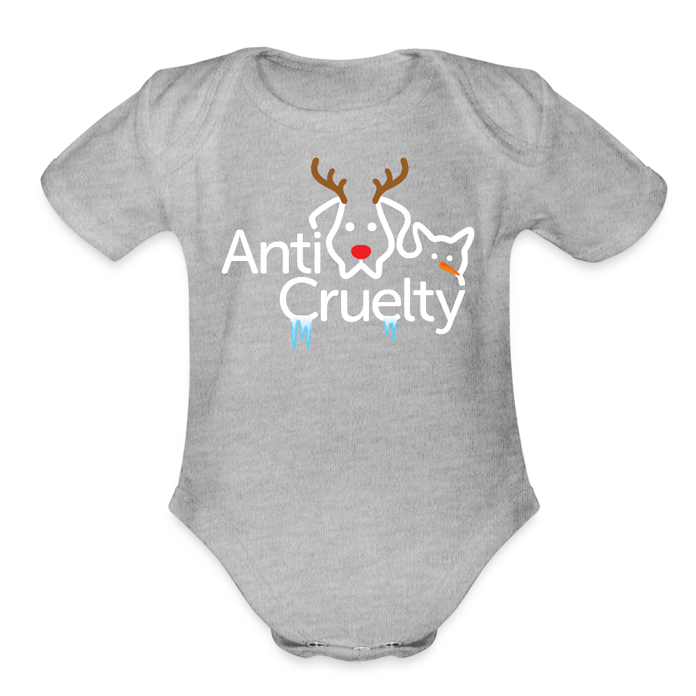 2025 Anti-Cruelty Holiday Sleeve Baby Bodysuit - heather grey