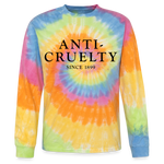 Load image into Gallery viewer, Anti-Cruelty 40's Logo Tie Dye Long Sleeve T-shirt - rainbow
