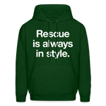 Load image into Gallery viewer, Rescue is always in style. Dark Hoodie - forest green
