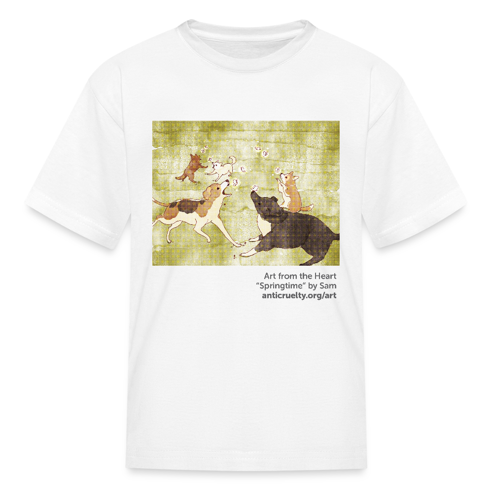 "Springtime" Art From The Heart Kids' T-Shirt - white