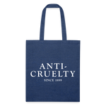 Load image into Gallery viewer, Anti-Cruelty 40's Logo Recycled Tote Bag - heather navy
