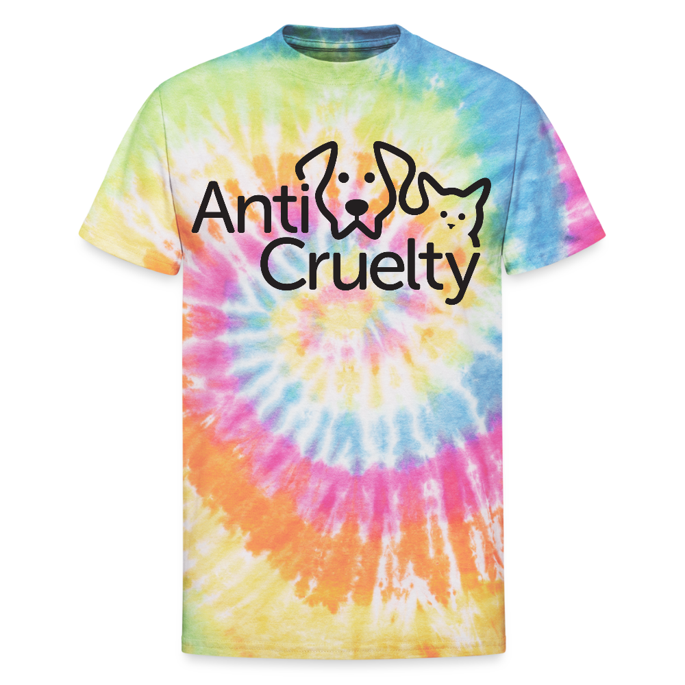 "Anti-Cruelty Logo" Tie Dye T-Shirt - rainbow