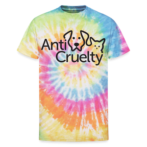 "Anti-Cruelty Logo" Tie Dye T-Shirt - rainbow