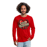 Load image into Gallery viewer, Anti-Cruelty Retro Heart Men's Long Sleeve T-Shirt - red
