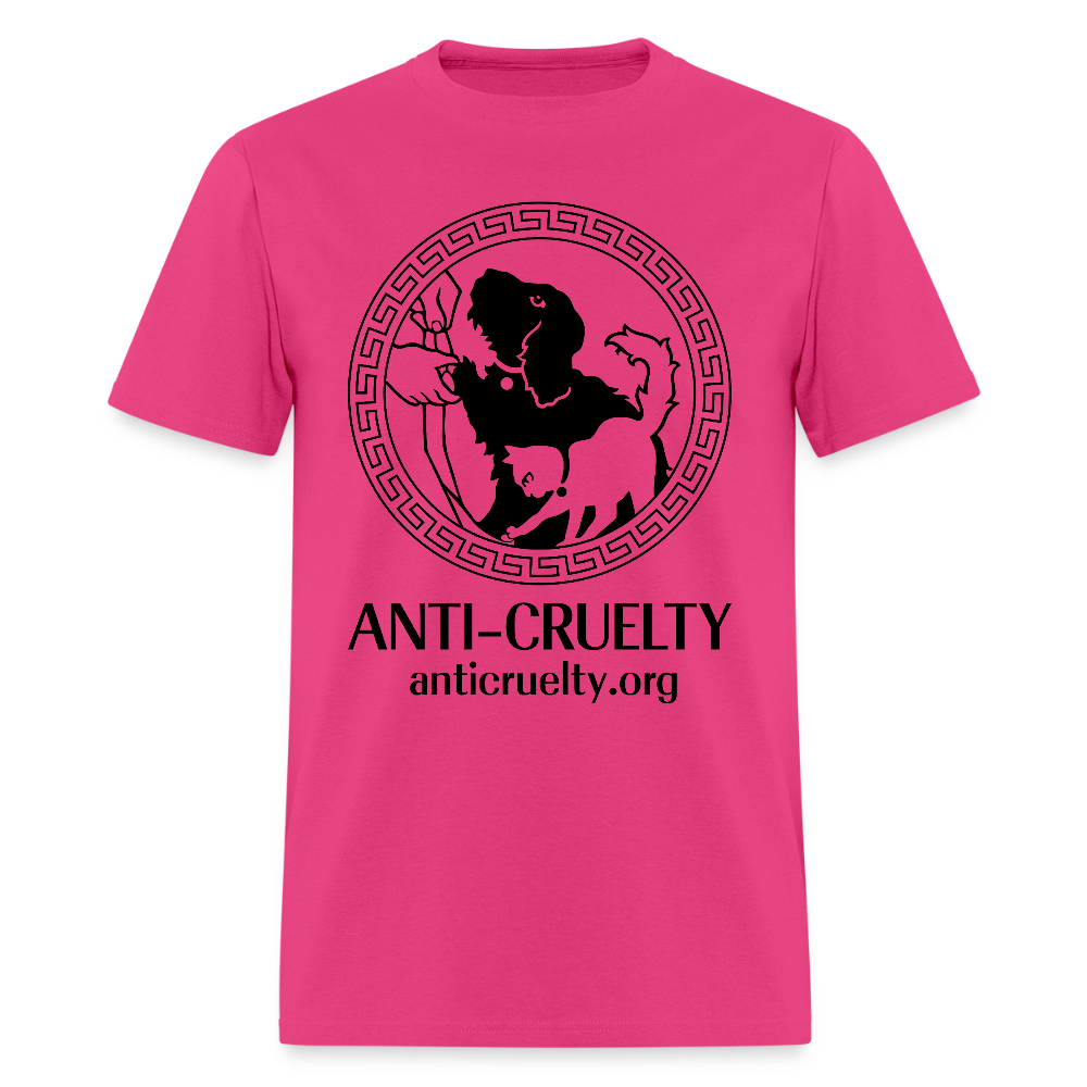 "Vintage Anti-Cruelty Greek Key" Bright Unisex Classic T-Shirt - fuchsia
