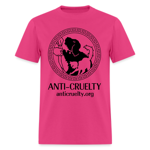 "Vintage Anti-Cruelty Greek Key" Bright Unisex Classic T-Shirt - fuchsia