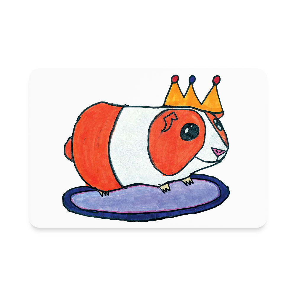 "Royal Guinea Pig" Art From The Heart Rectangle Magnet - white