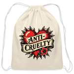 Load image into Gallery viewer, Anti-Cruelty Retro Heart Cotton Drawstring Bag - natural
