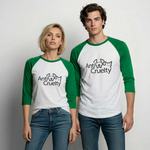 Load image into Gallery viewer, Anti-Cruelty Baseball T-Shirt - white/kelly green
