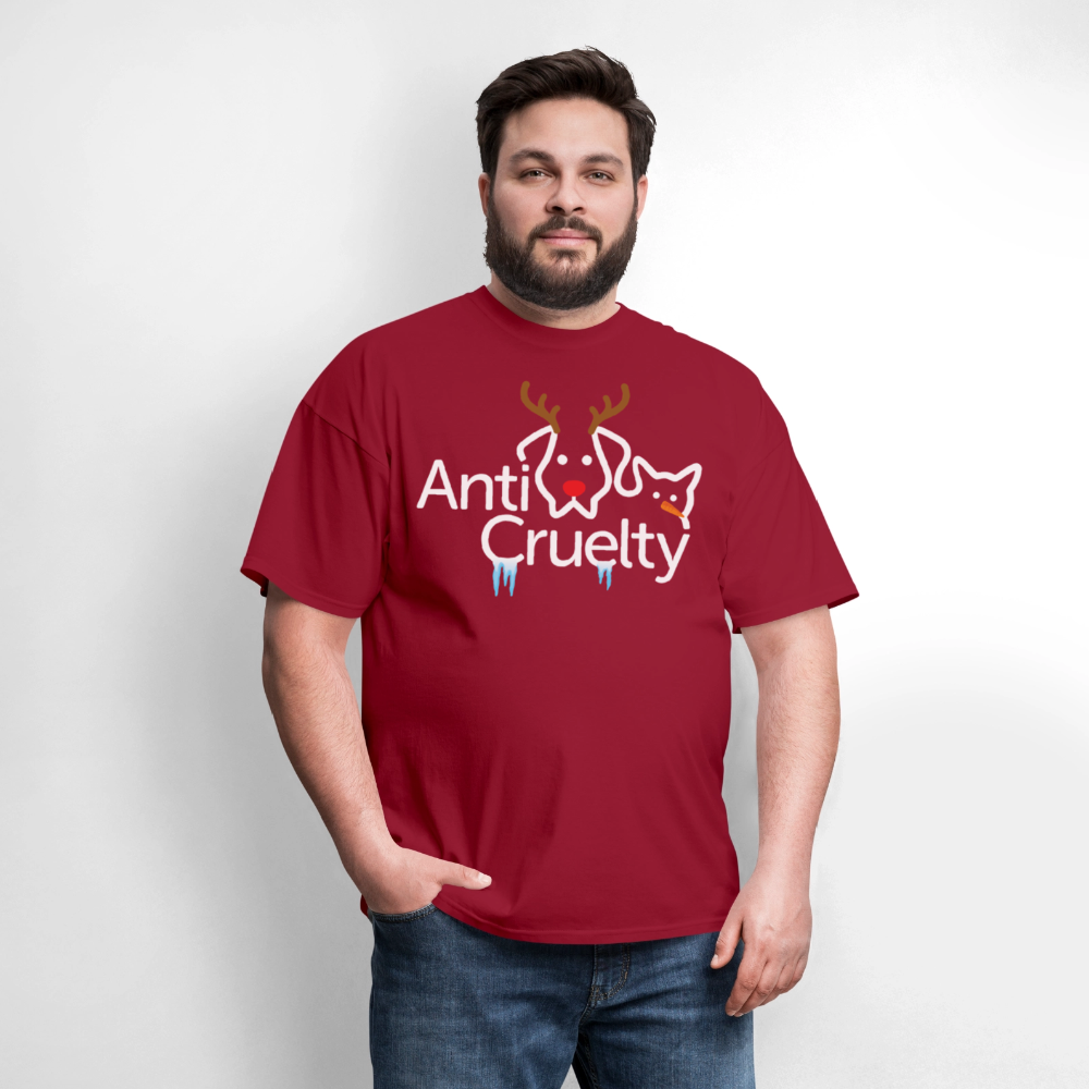 2025 Anti-Cruelty Holiday T-Shirt - dark red