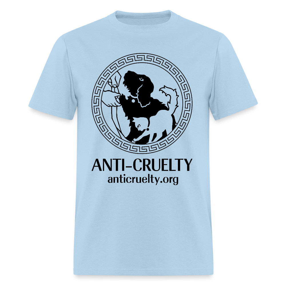 "Vintage Anti-Cruelty Greek Key" Bright Unisex Classic T-Shirt - powder blue