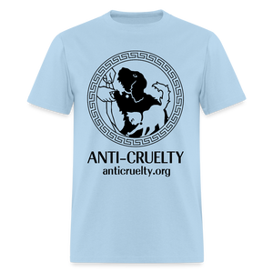 "Vintage Anti-Cruelty Greek Key" Bright Unisex Classic T-Shirt - powder blue