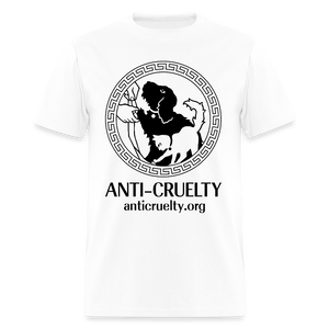 "Vintage Anti-Cruelty Greek Key" Bright Unisex Classic T-Shirt - white