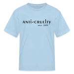 Load image into Gallery viewer, Anti-Cruelty 70's Retro Logo Kids' T-Shirt - powder blue
