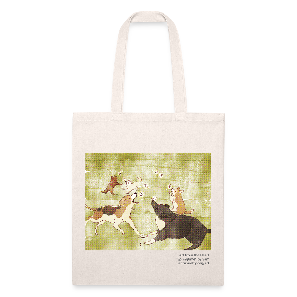 "Springtime" Art From The Heart Recycled Tote Bag - natural