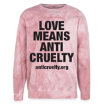 Load image into Gallery viewer, Love Means Anti-Cruelty Colorblast Crewneck Sweatshirt - clay
