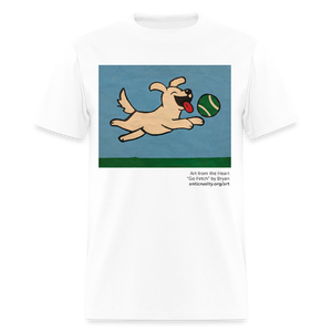 "Go Fetch" Art From The Heart Adult T-Shirt - white