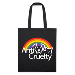 Load image into Gallery viewer, Anti-Cruelty Rainbow Logo Recycled Tote Bag - black
