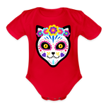 Load image into Gallery viewer, Día de los Meowertos Baby Bodysuit - red
