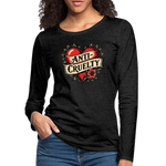Load image into Gallery viewer, Anti-Cruelty Retro Heart Women's Long Sleeve T-Shirt - charcoal grey
