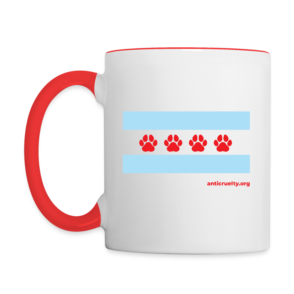 "Chicago Paw Flag" Contrast Coffee Mug - white/red