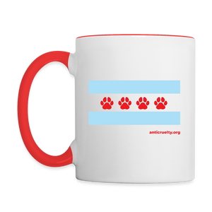 "Chicago Paw Flag" Contrast Coffee Mug - white/red
