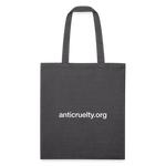 Load image into Gallery viewer, Anti-Cruelty "Because Love." Recycled Tote Bag - charcoal grey
