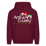 Load image into Gallery viewer, Anti-Cruelty "Merry Makers" Logo Hoodie - burgundy
