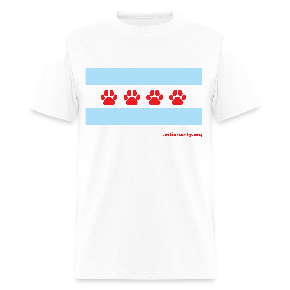 "Chicago Paw Flag "Unisex Classic T-Shirt - white