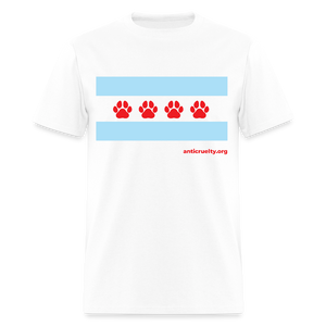 "Chicago Paw Flag "Unisex Classic T-Shirt - white