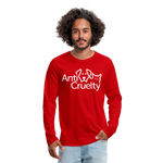 Load image into Gallery viewer, Anti-Cruelty Valentine's Day Logo Men's Long Sleeve T-Shirt - red
