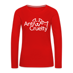 Load image into Gallery viewer, Anti-Cruelty Valentine's Day Logo Women's Long Sleeve T-Shirt - red
