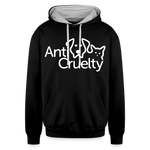 Load image into Gallery viewer, Anti-Cruelty Valentine's Day Logo Contrast Hoodie - black/heather gray
