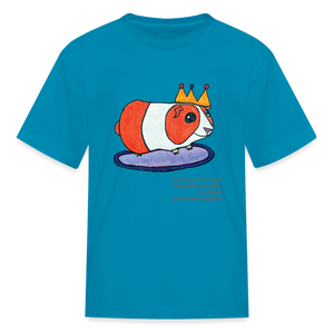 "Royal Guinea Pig" Art From The Heart Kids' T-Shirt - turquoise