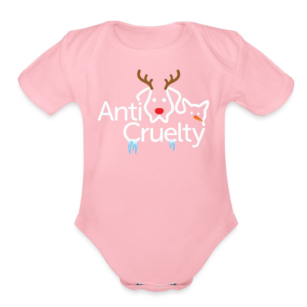 2025 Anti-Cruelty Holiday Sleeve Baby Bodysuit - light pink