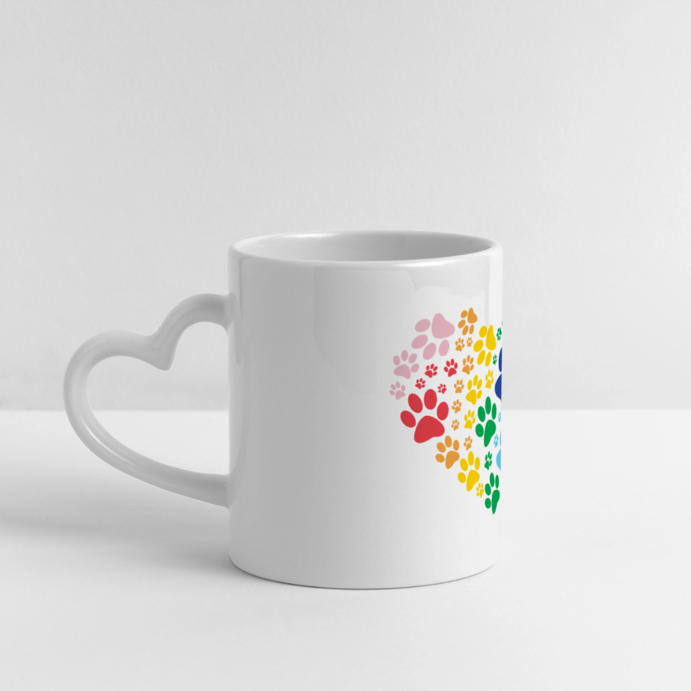 "Anti-Cruelty Pride" Mug with Heart Handle - white