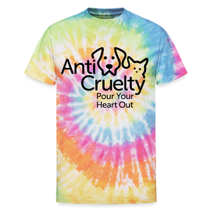 "Pour Your Heart Out" Unisex Tie Dye T-Shirt - rainbow