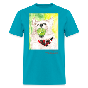 "Mozart Play" Art From The Heart Adult T-Shirt - turquoise