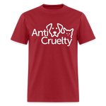 Load image into Gallery viewer, Anti-Cruelty White Logo Shirt - dark red
