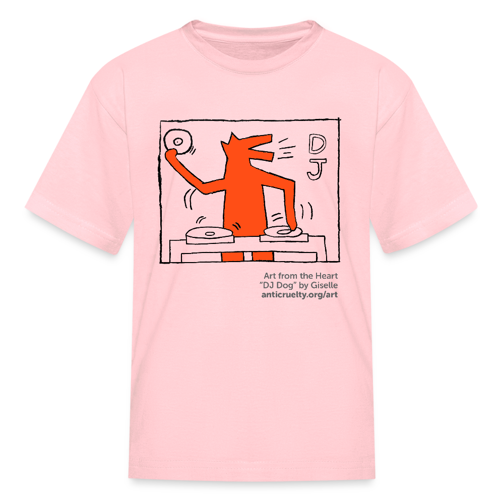 "DJ Dog" Art From The Heart Kids' T-Shirt - pink