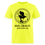 Load image into Gallery viewer, &quot;Vintage Anti-Cruelty Greek Key&quot; Bright Unisex Classic T-Shirt - safety green
