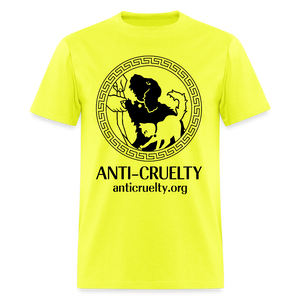 "Vintage Anti-Cruelty Greek Key" Bright Unisex Classic T-Shirt - safety green