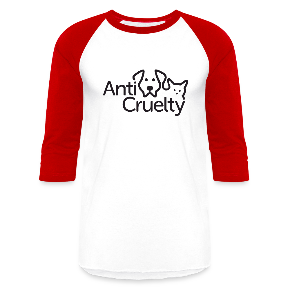 Anti-Cruelty Baseball T-Shirt - white/red