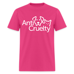 Load image into Gallery viewer, Anti-Cruelty White Logo Shirt - fuchsia
