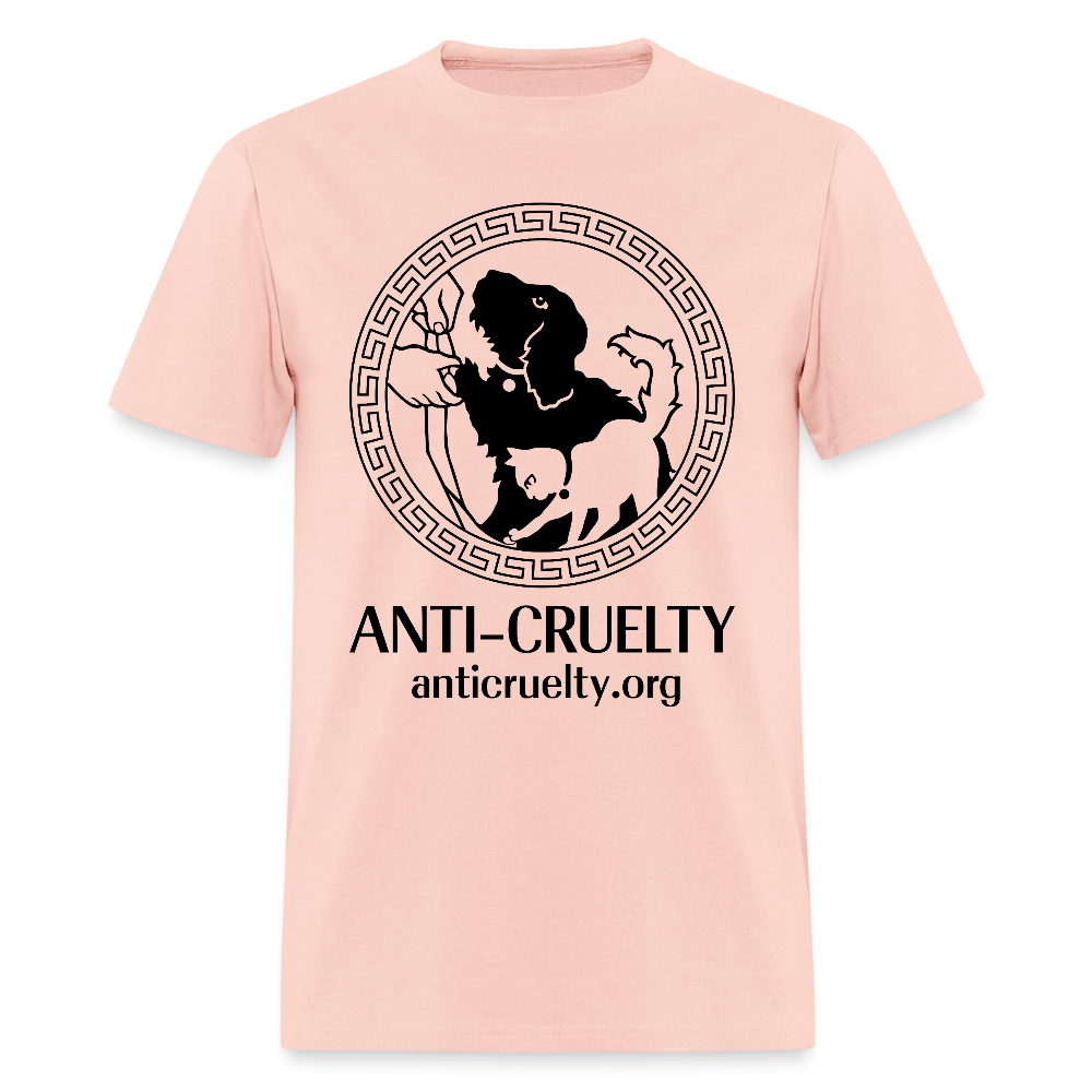 "Vintage Anti-Cruelty Greek Key" Bright Unisex Classic T-Shirt - blush pink 