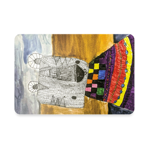 "Tiger In A Sweater" Art From The Heart Rectangle Magnet - white