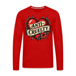 Load image into Gallery viewer, Anti-Cruelty Retro Heart Men's Long Sleeve T-Shirt - red
