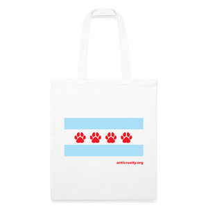 "Chicago Paw Flag" Recycled Tote Bag - white